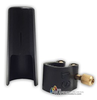 LS PV Ligature and Cap Soprano Saxophone For Metal Mouthpiece สายรัดลิ้นหนังเทียม และฝาครอบ สำหรับเม้าเหล็กโซปราโนแซก