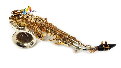 Overtone Soprano Curve Saxophone รุ่น silver plate & gold key OSSC-501โซปราโนเคิบแซกโซโฟน ยี่ห้อ โอเว่อร์โทน รุ่น silver plate & gold key OSSC-501